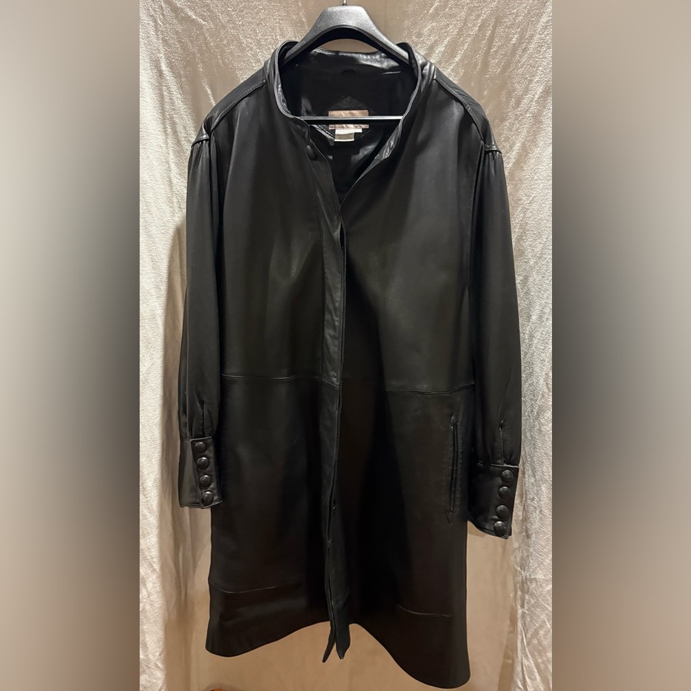 Venezia Black Leather Coat